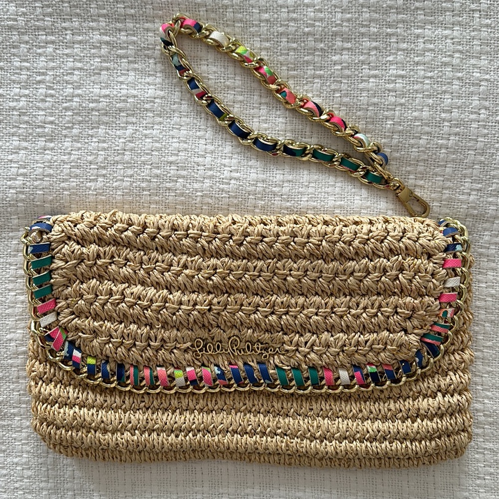 Lilly Pulitzer woven clutch